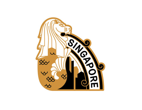 Singapore Sticker - Weatherproof Vinyl Singapore Souvenir - Merlion Decal