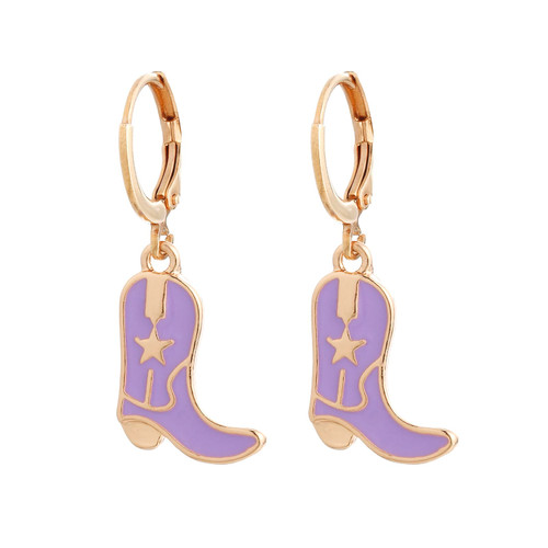 Western Cowgirl Boot Earrings for Women, Cowgirl Hat dangle Earrings Cowgirl Jewelry Gift(Lavender Boot) Western Cowgirl Boot Earrings for Women, Cowgirl Hat dangle Earrings Cowgirl Jewelry Gift(Lavender Boot)