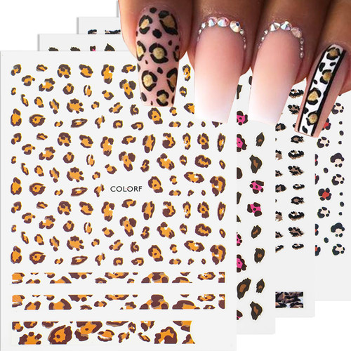 Leopard Nail Art Sticker Decals 3D Self Adhesive Nail Stickers Leopard Nail Art Stickers for Nail Art Design, Nail Stickers for Girls, DIY Nail Art Decoration Accessories Decals for Nail Salon Leopard Nail Art Sticker Decals 3D Self Adhesive Nail Stickers Leopard Nail Art Stickers for Nail Art Design, Nail Stickers for Girls, DIY Nail Art Decoration Accessories Decals for Nail Salon