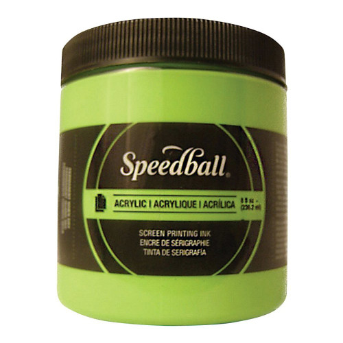 Speedball 1483703 Screen Printing Ink, 8 oz. Capacity, Acrylic, Fluorescent Lime Green