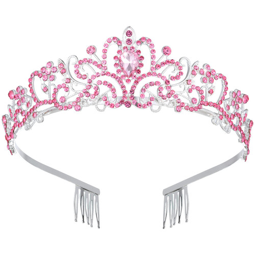 Pink Tiaras Princess Crowns for Women, Girls Crystal Halloween Costume Queen Tiara Wedding Prom Party Fairy Crown Dress Up Hair Accessories Headband for Brides Birthday Decorations Girl Gifts Pink Tiaras Princess Crowns for Women, Girls Crystal Halloween Costume Queen Tiara Wedding Prom Party Fairy Crown Dress Up Hair Accessories Headband for Brides Birthday Decorations Girl Gifts