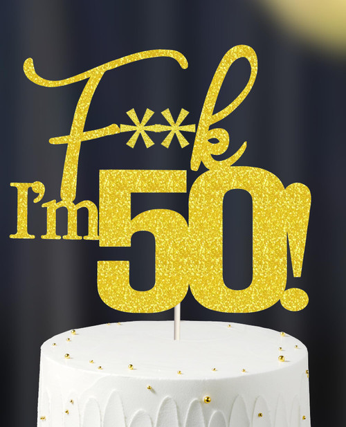 50th Birthday Gold Cake Toppers for women, fifty Cake Topper, 50 cake topper, 50th birthday decorations,50th Birthday Cake Topper, 50 Decorations for Cake, 50 Gold Birthday Decorations fifty