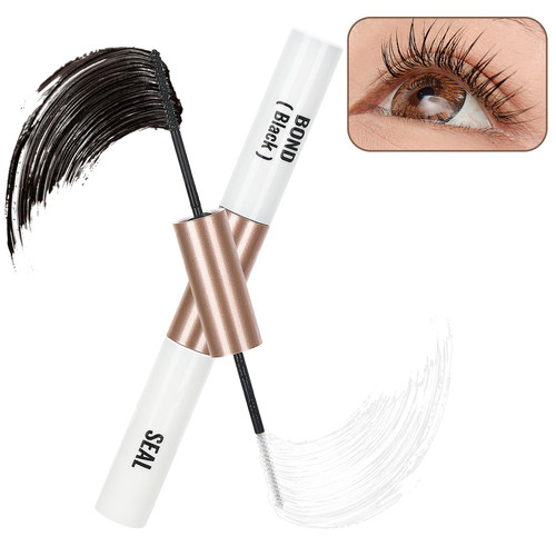 Eyelash Glue Lash Bond and Seal - Latex-Free Lash Glue for Sensitive Eyes, Waterproof Strong Hold Lash Cluster Glue for 72 Hours (Black-A)