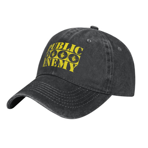 Public Rapper Enemy Band Cap Baseball Cap Vintage Washed Distressed Cotton Hat Unisex Adjustable Hat Black