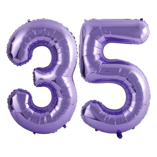 40 Inch Number Balloons 35, Purple Helium Foil Number 35 Balloons, Large Number Balloon Age Balloon for Boys Girls Birthday Party, Wedding, Anniversary Decorations Supplies(Digit 35)