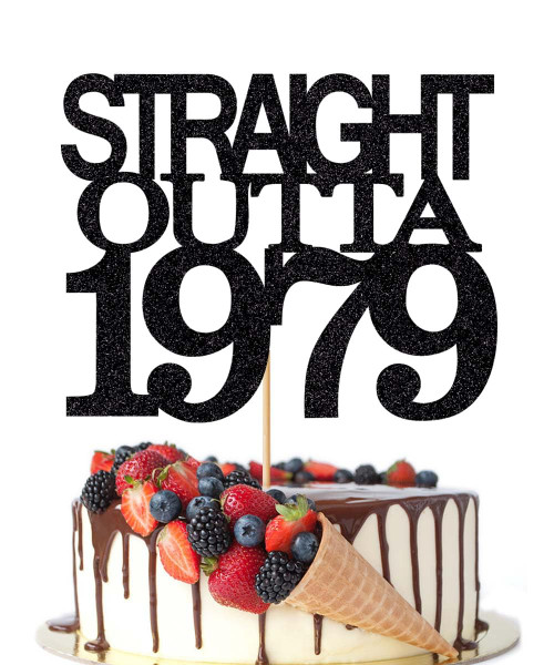Black Glitter Straight Outta 1979 cake topper,Hello 45?Funny 45th Birthday cake topper,45 Fabulous? Cheer to 45 Years?men and women 45th Birthday/Wedding/Anniversary Party Decorations Black Glitter Straight Outta 1979 cake topper,Hello 45?Funny 45th Birthday cake topper,45 Fabulous? Cheer to 45 Years?men and women 45th Birthday/Wedding/Anniversary Party Decorations