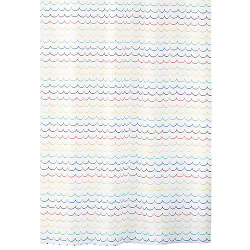 Decorative Rainbow Wave Print, Easy Care Fabric Shower Curtain with Reinforced Buttonholes, for Bathroom Showers, Stalls, and Bathtubs, Machine Washable - 72" x 72" Rainbow/White