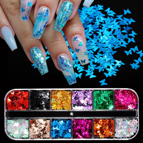 12 Colors Butterfly Nail Art Glitter Sequins 3D Holographic Butterfly Nail Decals Sparkly Laser Nail Sequin Flakes for Acrylic Nails Design Manicure Paillettes for Women Nail Art Decoration Supplies 12 Colors Butterfly Nail Art Glitter Sequins 3D Holographic Butterfly Nail Decals Sparkly Laser Nail Sequin Flakes for Acrylic Nails Design Manicure Paillettes for Women Nail Art Decoration Supplies