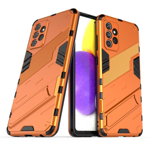 Case for Galaxy A72,Galaxy A72 5G Case,Military Protection [Built-in Kickstand] Dual-Layer Heavy Duty TPU+PC Shockproof Antiskid Thermolysis Phone Case for Samsung Galaxy A72 5G/4G (Orange)