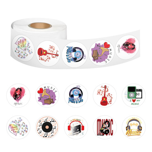 Music Stickers Roll for Kids 500 Pieces Musical Note Label Stickers Decals for Boys Girls Birthday Party Favors Gifts Home Classroom Rewards Music Stickers Roll for Kids 500 Pieces Musical Note Label Stickers Decals for Boys Girls Birthday Party Favors Gifts Home Classroom Rewards
