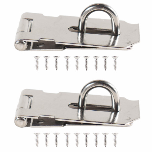 Door Locks Hasp Latch | Royabolt | 3 Inch 2 Pack Stainless Steel Safety Padlock Clasp Hasp Lock Latch, Extra Thick Gate Lock Hasp with Screws (3 inch)