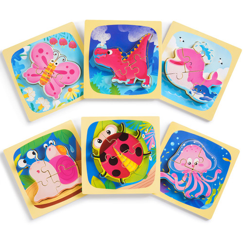 Wooden Animal Puzzles for Toddlers 1-3,6 Pack Baby Animals Puzzles for Kid Age 1 2 3, Toddler Toys for 1 2 3 Year Old Girls Boys,Stem Educational Preschool Toys Learning Toy Wooden Animal Puzzles for Toddlers 1-3,6 Pack Baby Animals Puzzles for Kid Age 1 2 3, Toddler Toys for 1 2 3 Year Old Girls Boys,Stem Educational Preschool Toys Learning Toy