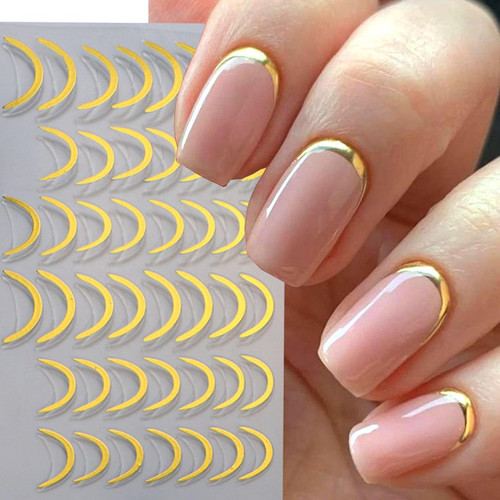 6 Sheets French Tip Nail Art Stickers Gold French Tip Self-Adhesive DIY Nail Decals Cute Nail Stickers for Nail Art Silver French Tip Nail Art Design Decoration for Women Girls Nail Decoration 6 Sheets French Tip Nail Art Stickers Gold French Tip Self-Adhesive DIY Nail Decals Cute Nail Stickers for Nail Art Silver French Tip Nail Art Design Decoration for Women Girls Nail Decoration