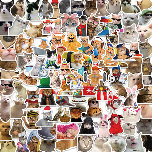100 pcs Cat Meme Funny Stickers, Bulk Repeating Vinyl Waterproof Stickers for Adults, Vinyl Laptop Stickers for Skateboard, Water Bottles, Cars, Bumper, Scrapbook,Hard Hats 100 pcs Cat Meme Funny Stickers, Bulk Repeating Vinyl Waterproof Stickers for Adults, Vinyl Laptop Stickers for Skateboard, Water Bottles, Cars, Bumper, Scrapbook,Hard Hats