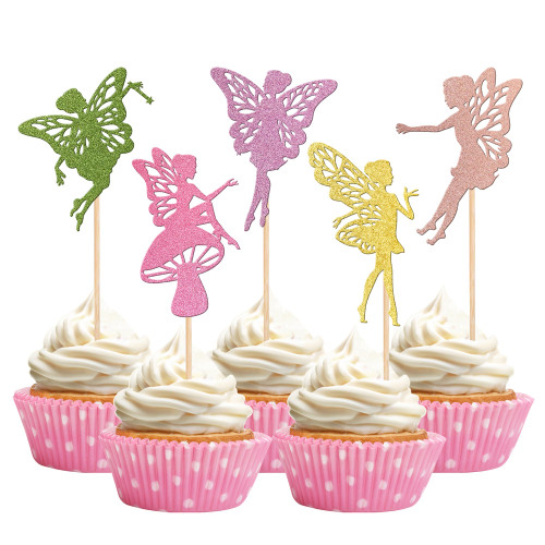 30 PCS Fairy Cupcake Toppers Glitter Flower Angel Fairy Cupcake Picks Ballet Dancer Cupcake Decorations for Wedding Bridal Shower Baby Shower Birthday Party Cake Decorations Colorful 30 PCS Fairy Cupcake Toppers Glitter Flower Angel Fairy Cupcake Picks Ballet Dancer Cupcake Decorations for Wedding Bridal Shower Baby Shower Birthday Party Cake Decorations Colorful