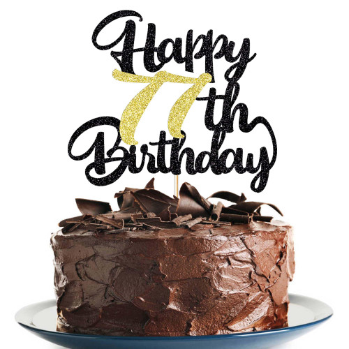 77th Happy birthday cake topper happy birthday cake decoration 77th birthday party decoration gift plugin (77)