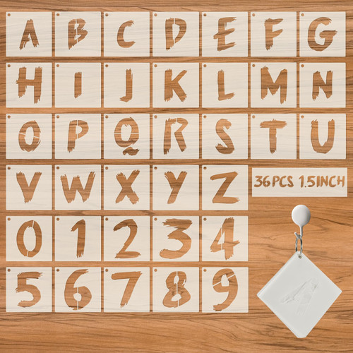 36Pcs Letter Stencils for Painting, Reusable Numbers & Alphabet Stencils,Spray Painting Stencils,Letter Stencils for Wood,Wall,Fabric,Rock,Chalkboard,Signage (1.5 inch,Cursive) 36Pcs Letter Stencils for Painting, Reusable Numbers & Alphabet Stencils,Spray Painting Stencils,Letter Stencils for Wood,Wall,Fabric,Rock,Chalkboard,Signage (1.5 inch,Cursive)