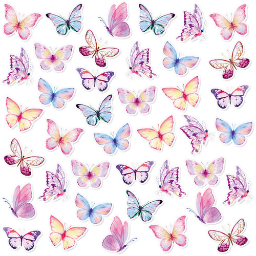 108 Pcs Spring Summer Cutouts Paper Small Bulletin Board Cut Outs Assorted Color Cutouts Classroom Decoration Paper Die Cuts for DIY Kids Projects Craft School Party Decor(Vivid Butterfly)
