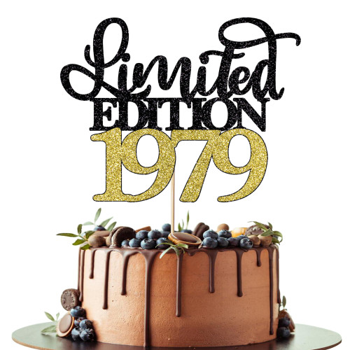 Limited Edition 1979 Cake Topper, Happy 45th Birthday Cake Topper, Men and Women Cheer 45 Years /45 & Fabulous Cake Decoration, Black Gold Glitter 45th Birthday Party Decoration Supplies Limited Edition 1979 Cake Topper, Happy 45th Birthday Cake Topper, Men and Women Cheer 45 Years /45 & Fabulous Cake Decoration, Black Gold Glitter 45th Birthday Party Decoration Supplies