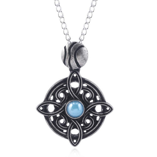 Amulet of Mara Skyrim Turquoise Retro Necklace Engagement Jewelry Sky Rim Pendants for Boys Girls Women Wedding Party Necklaces