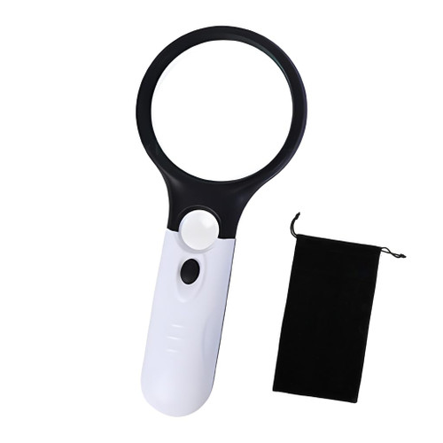 Magnifying Glass | Magnifying Glass with Light, 45X 3X Handheld Large Magnifying Glass 3 LED Illuminated Lighted Magnifier for Seniors