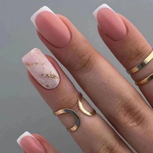 24Pcs French Tip Press on Nails Medium Fake Nails Square,Glossy Glue on Nails Full Cover False Nails With Glitter Designs Pink Acrylic Nails for Women Girls 24Pcs French Tip Press on Nails Medium Fake Nails Square,Glossy Glue on Nails Full Cover False Nails With Glitter Designs Pink Acrylic Nails for Women Girls
