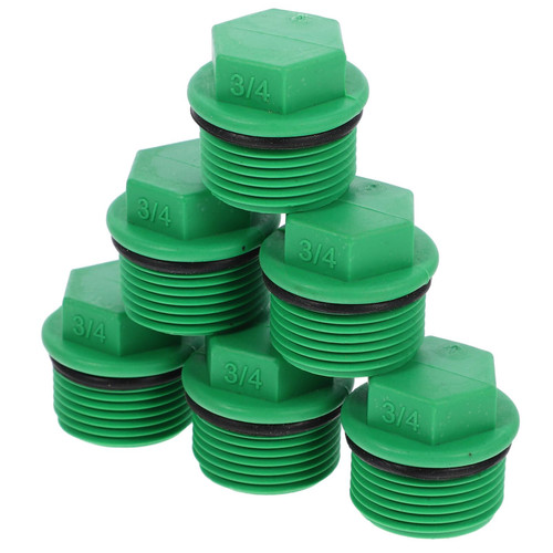 Male Threaded Ppr End Cap Plugs 10pcs Garden Hose Stopper Irrigation Pipe Fittings Water Tubing Stopper Accessory for Preventing Leakage Clogging 3/4 Inch Green