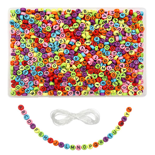 TOAOB 1000pcs Colorful Round Acrylic Alphabet Letter Beads 4x7mm Black Letter A to Z Spacer Beads for DIY Crafts Jewelry Making Bracelets Necklaces Key Chains TOAOB 1000pcs Colorful Round Acrylic Alphabet Letter Beads 4x7mm Black Letter A to Z Spacer Beads for DIY Crafts Jewelry Making Bracelets Necklaces Key Chains