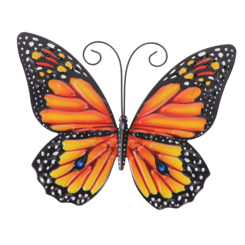 Butterfly Wall Hanging Home Decor Wall 3d Wall Stickers Fall Wedding Decorations Outdoor Butterflies Decor Wall Art Garden Butterflies Pendant Iron Art Hanging Decor Yellow Autumn