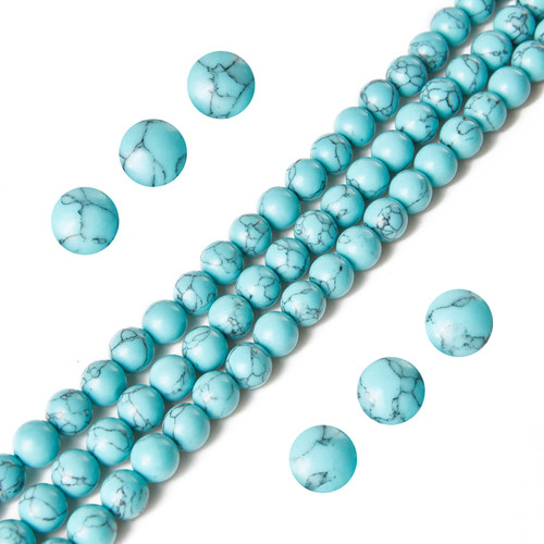 100pcs 8mm Blue Turquoise Beads Natural Gemstone Beads Round Loose Beads for Jewelry Making 100pcs 8mm Blue Turquoise Beads Natural Gemstone Beads Round Loose Beads for Jewelry Making