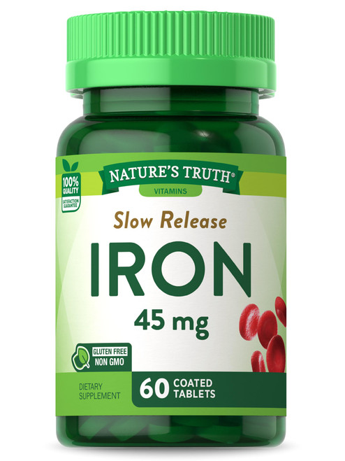 Iron Supplement | 45 mg | 60 Count | Ferrous Sulfate | Non-GMO & Gluten Free Vitamin for Men and Women | by Iron Supplement | 45 mg | 60 Count | Ferrous Sulfate | Non-GMO & Gluten Free Vitamin for Men and Women | by
