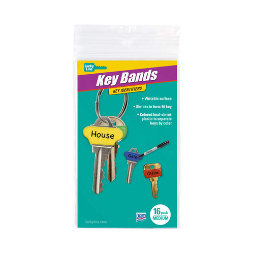 Colorful Key Bands - Key Identifiers Medium, 16 Pack (17116)