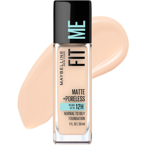 Fit Me Matte + Poreless Liquid Oil-Free Foundation Makeup, Natural Ivory, 1 Count (Packaging May Vary)