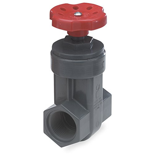 King Brothers Inc. GVG-1500-T Nds ProGuard Gate Valve, 1-1/2 In, Fipt, Sch 80 Pvc, Gray Body, Handle, 1-1/2-Inch, Red