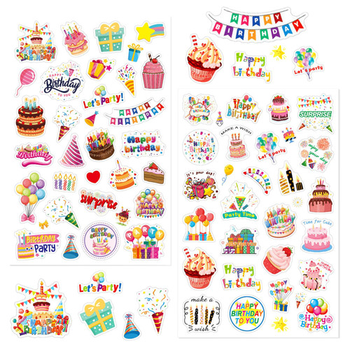 Birthday Stickers,Happy Birthday Stickers for Kids Adults,275Pcs Self-Adhesive Scrapbook Birthday Stickers Bulk for Birthday Party,Envelope,Cards,Gift Wrapping,Birthday Supply Decor(10Sheets)