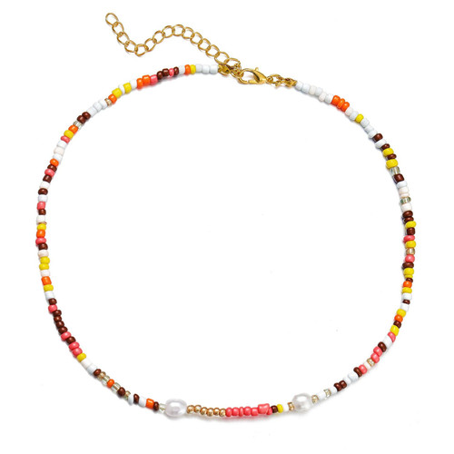 Colorful Beaded Choker Necklace for Women Pearl Beaded Choker Necklace for Teen Girls Y2K Trendy Rainbow Seed Bead Necklace Summer Handmade Jewelry (A) Colorful Beaded Choker Necklace for Women Pearl Beaded Choker Necklace for Teen Girls Y2K Trendy Rainbow Seed Bead Necklace Summer Handmade Jewelry (A)