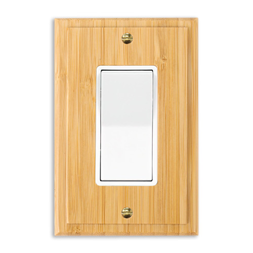 Solid Wood Outlet Covers Light Switch Plate 4.8" X 3.14" Bamboo Switch Plates And Outlet Covers Light Switch Cover Quality Raw Wooden Wall Plate Decorative Single Rocker