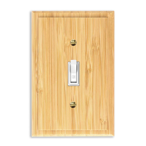 Solid Wood Single Toggle Light Switch Plate 4.8" X3.14" Light Switch Cover Quality Raw Wooden Single Toggle Switch Plate Decorative Wall Plate Bamboo