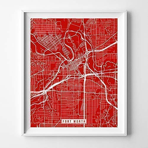 Fort Worth Texas City Street Map Wall Art Home Decor Poster Urban City Hometown Road Print - 70 Color Choices - Unframed Fort Worth Texas City Street Map Wall Art Home Decor Poster Urban City Hometown Road Print - 70 Color Choices - Unframed