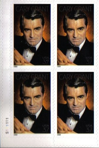 2002 CARY GRANT ~ LEGENDS OF HOLLYWOOD #3692 Plate Block of 4 x 37 cents US Postage Stamps