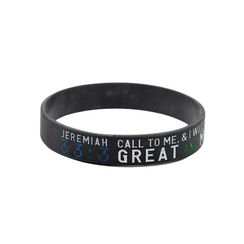 Rubber Bible Verse Bracelet (Jeremiah 33:3) | Rubber Band Bracelet with Jeremiah 33:3:13 Bible Verse, Christian Jewelry