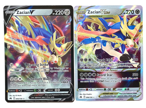 Zacian V & VSTAR - 096/159 - Crown Zenith - Ultra Rare Card Lot