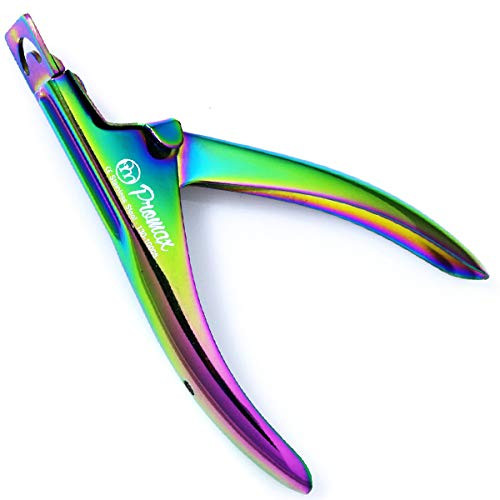 ProMax Acrylic Tip Cutters -Ergonomic Style False Nail Tip Clipper Cutters Trimmers Nail Tips Slicers Manicure & Pedicure Nail Art Tools Stainless Steel With very Attractive Colours-Titanium-130-10005