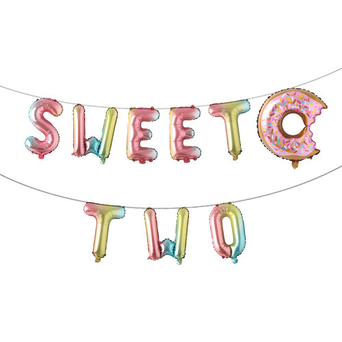 16 inch Two Sweet Balloons Donut,2nd Birthday Party,Baby shower Birthday Party decoration Sweet two Balloon Letters Donut Party Supplies (SWEET TWO RAINBOW) 16 inch Two Sweet Balloons Donut,2nd Birthday Party,Baby shower Birthday Party decoration Sweet two Balloon Letters Donut Party Supplies (SWEET TWO RAINBOW)