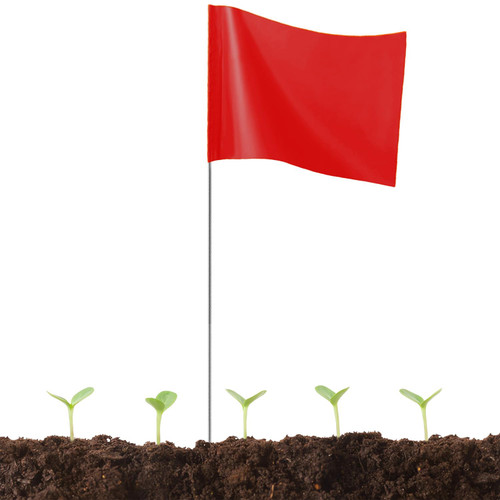 Dog Invisible Fence Training Flags for Yard, 4x5x15 inch Utility Marking Flags for Lawn, Wire flags, Survey Flags, 50 Pcs Boundary Marker Flags, landscaping Flags, Irrigation Flags. (Red)