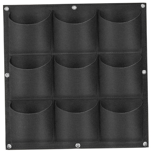 Grow Bags Vertical Garden Planter 9 Pockets Nonwoven Vertical Planter with Metal Grommets Hanging Vertical Garden Wall Sturdy Wall Mounted Planting Grow Bags for Herb Strawberry Flower Growing