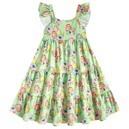 Easter Dress for Little Girls Size 5-6 Years Green Flower Kids Sleeveless Dresses Casual Swing Sundress Easter Dress for Little Girls Size 5-6 Years Green Flower Kids Sleeveless Dresses Casual Swing Sundress