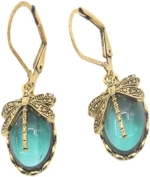 Dragonfly Dangle Earrings for Women Girls, Fun Animal Earrings Vintage Retro Earrings Boho Turquoise Earrings Funky Dragonfly Leverback Earrings Fashion Dragonfly Jewelry Gifts (cambridge blue)