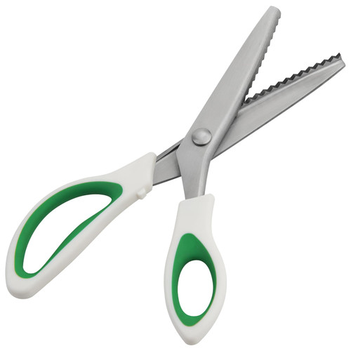 Pinking Shears, 9" Zig Zag Craft Scissors Decorative Edge, Pinking Shears Scissors for Fabric Cutting, Professional Dressmaking Sharp Fabric Sewing Scissors, Comfort Grips Scrapbook Scissors