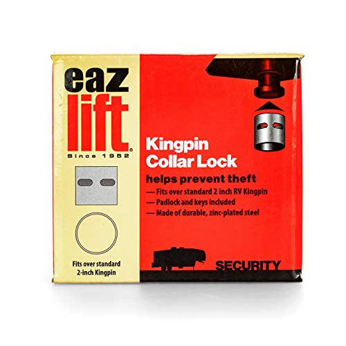 Camco Eaz-Lift Trailer Collar Locks Protect Your RV or Camper from Theft While in Storage, Fits Standard 2" Kingpin (48856)